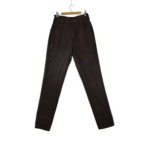 Vintage Wrangler Jeans Womens 9/10x36 Brown High Rise Cowgirl Western Rodeo